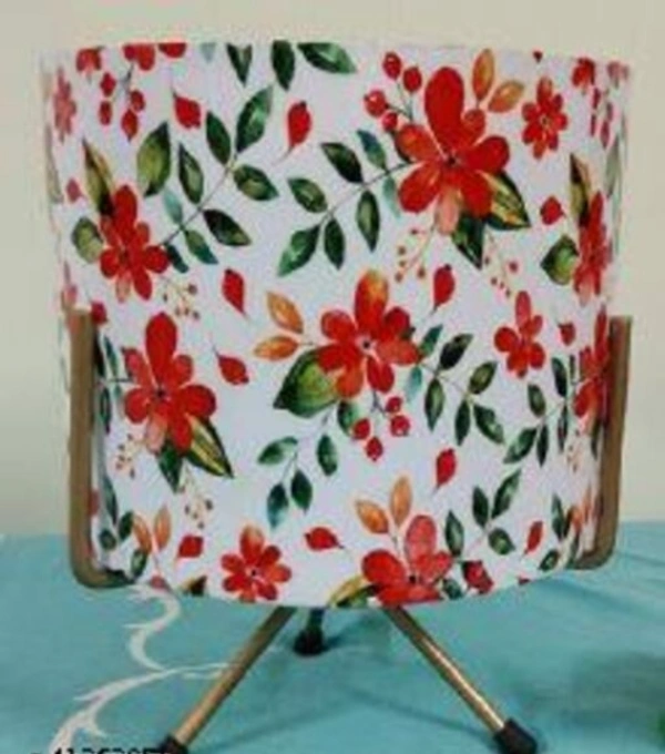 GREYFOX 10 inch Metal Planter Pot or Home & Garden ( WHITE Flower ) Decor With just Wipe of a Clean Dry or Wet Cloth, It Gets Cleaned, Shiny and Even Neweration - Free Size, White Golden, Metal, White Flower Printed, Pack of1